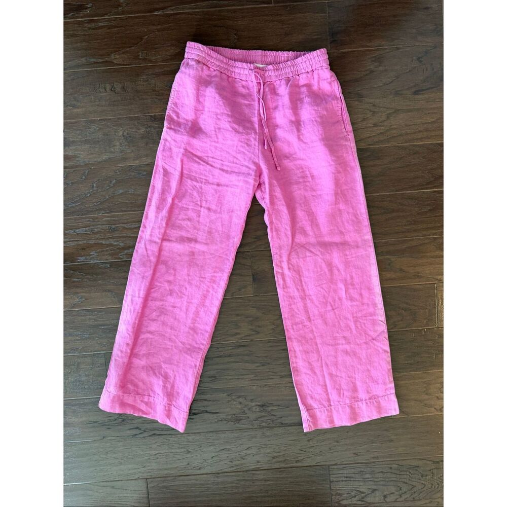 NWT Anthropologie 100% Linen Pink Pants Small